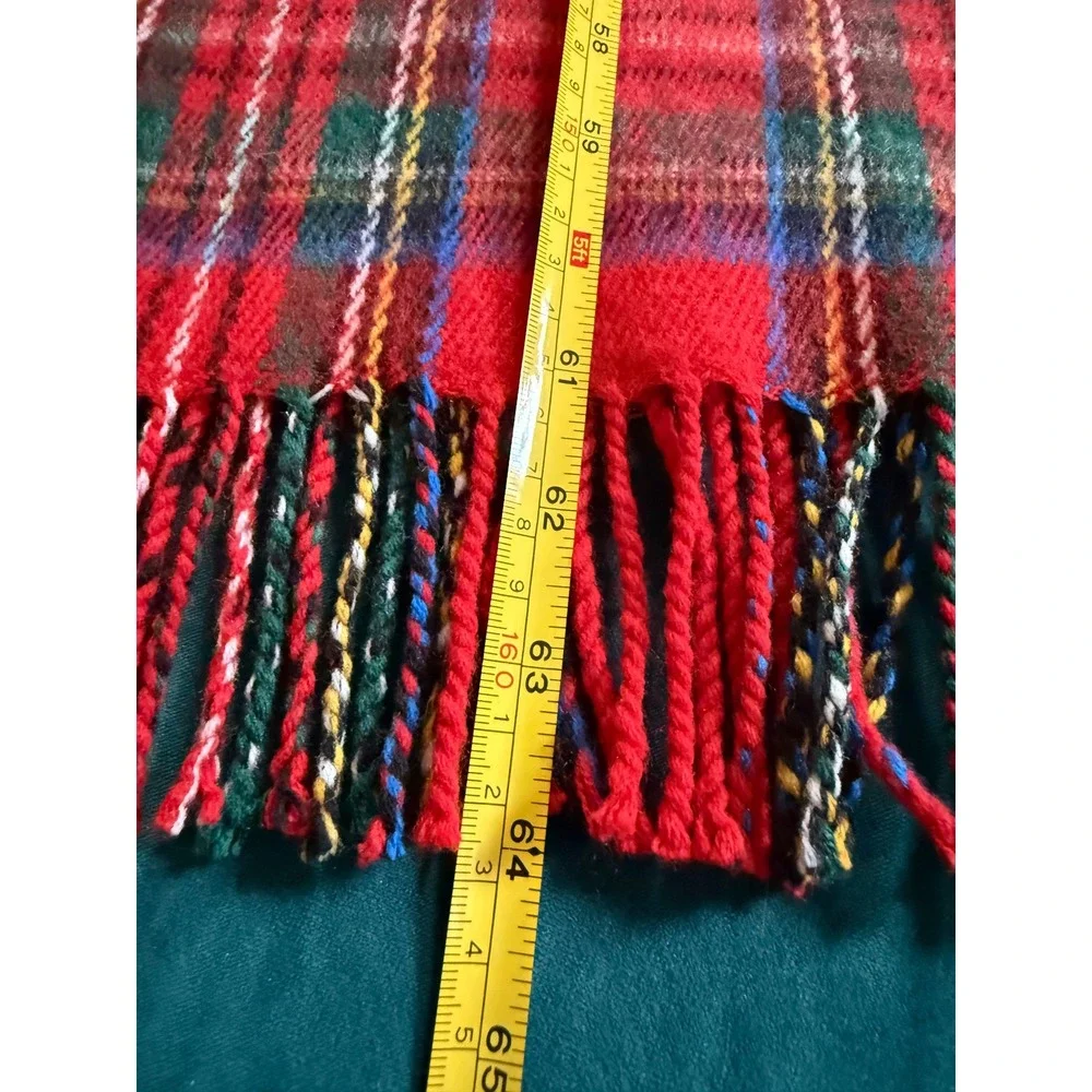 Rock Creek Red Plaid Acrylic Scarf Fringe Winter Accessory‎ 64x12